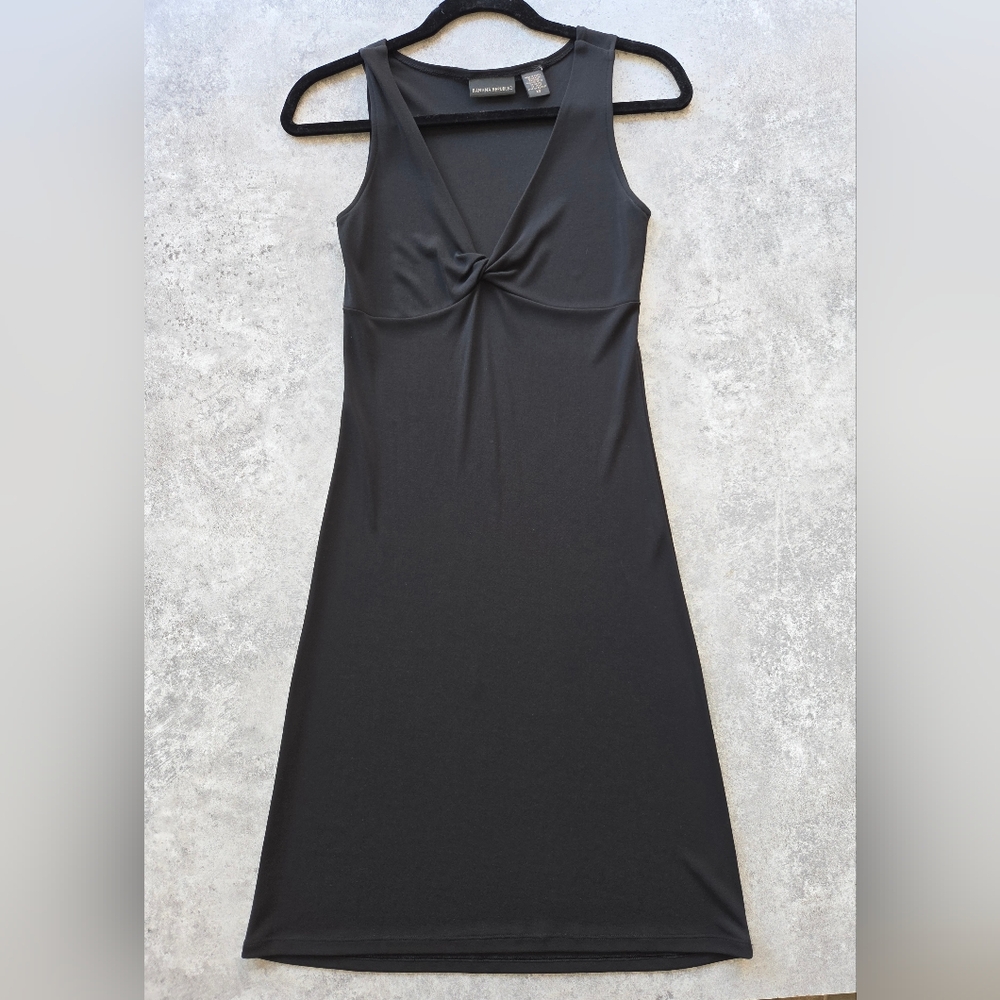 Banana Republic Black Sleeveless Midi Dress with Front Twist Size XS
